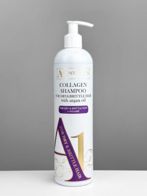 COLLAGEN SHAMPOO FOR DRY&BRITTLE HAIR WITH ARGAN OIL + VOLUME  Колагеновий шампунь для сухого та ламкого волосся з аргановою олією + ОБ’ЄМ